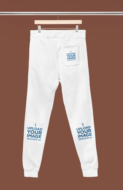 Mockup of a Pair of Sweatpants Placed on a Hanger m33406