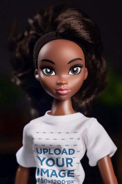 AI-Generated Mockup of a Barbie-Inspired Doll Wearing a T-Shirt