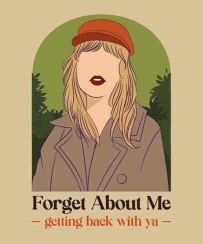 Illustrated T-Shirt Design Maker Featuring a Theme Inspired by Taylor Swift
