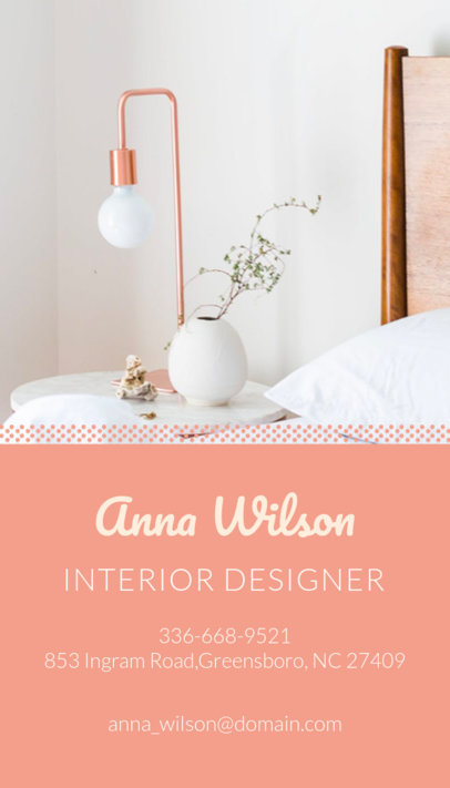 Vertical Interior Design Business Card Template