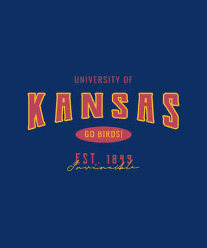 T-Shirt Design Template for a College Sports Team