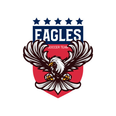 College Soccer Team Logo Template with an Illustrated Eagle