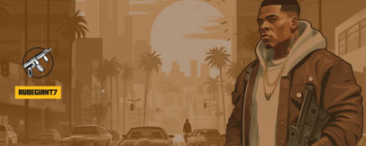 Twitch Profile Banner Featuring a Theme Inspired by GTA