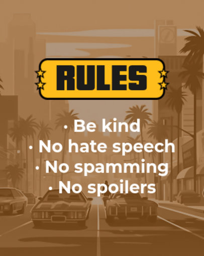 Twitch Info Panel Maker Inspired by GTA Featuring Game Rules 5610d-5726