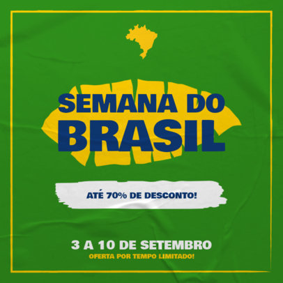 Instagram Post Template Promoting Semana do Brasil-Themed Sales