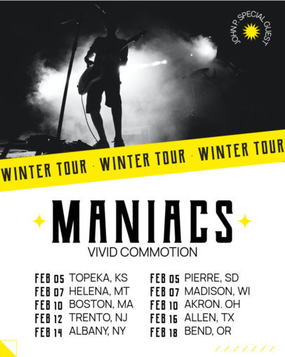 Instagram Post Template for a Music Band's Winter Tour