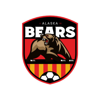 Logo Maker for a Soccer Team Featuring an Illustrated Bear Graphic