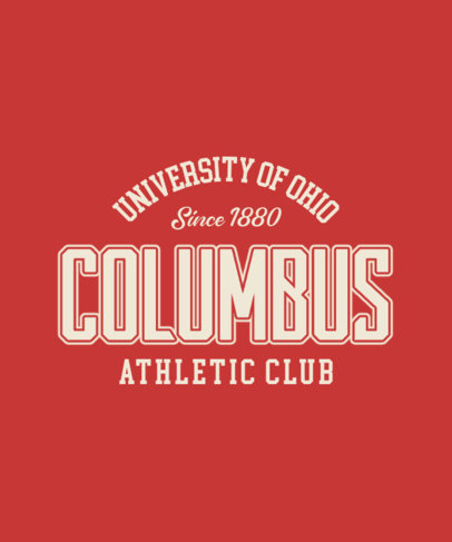 T-Shirt Design Template for a College Sports Club