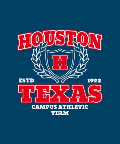 T-Shirt Design Maker Featuring a College Emblem