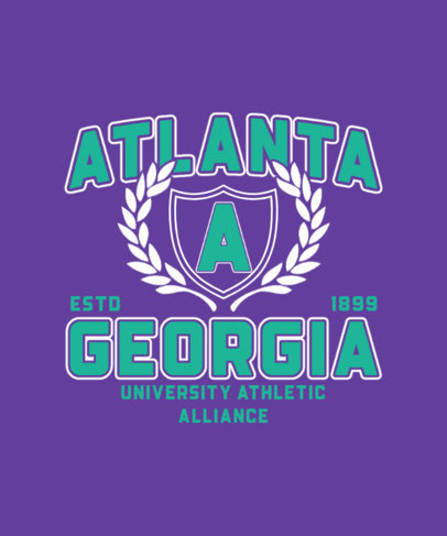 T-Shirt Design Template for a University Athletic Team