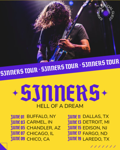 Instagram Post Creator with a Musician's Tour Dates Ad