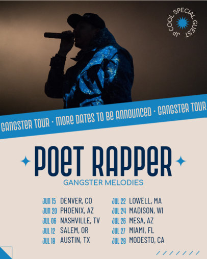 Instagram Post Creator Featuring a List with Concert Dates 