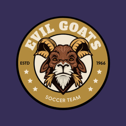 Soccer Team Logo Template with an Illustrated Goat 