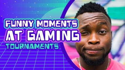 YouTube Thumbnail Generator for Gamers with an Illustrated Synthwave-Style Background