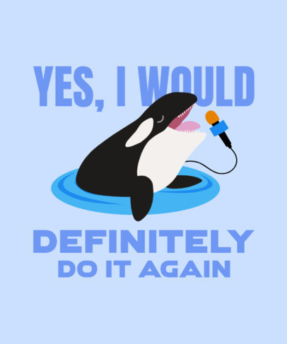 T-Shirt Design Generator Featuring a Funny Orca Inspired by Gladis