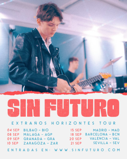 Tour Dates Instagram Post Creator for an Independent Music Band