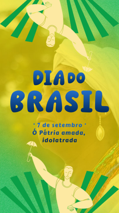 Instagram Story Creator Featuring an Illustrated Background for Dia do Brasil