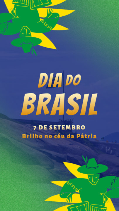 Instagram Story Maker for a Dia do Brasil-Themed Celebration