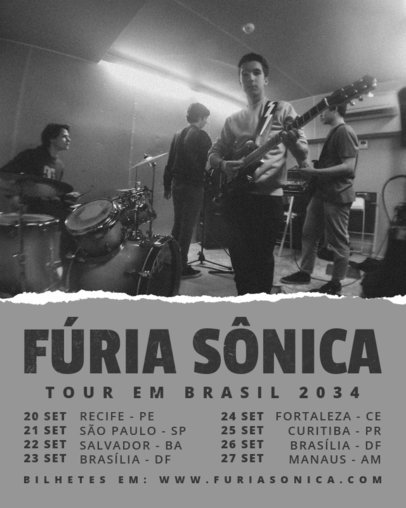 Instagram Post Creator for an Indie Music Band Featuring Tour Dates