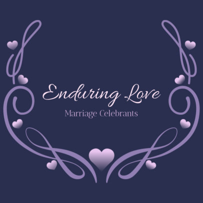 Logo Template for Wedding Celebrants Featuring Heart Graphics