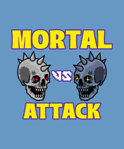 T-Shirt Design Maker Featuring Skull Machines with an 8-bit Aesthetic