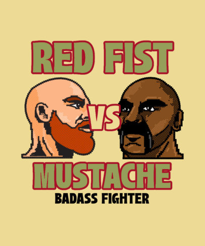 T-Shirt Design Maker Featuring Two Characters Inspired by a Retro Fighting Game