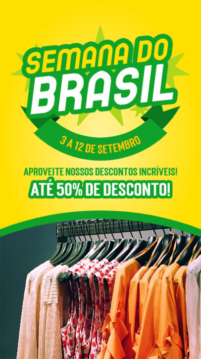Instagram Story Template Featuring Huge Discounts for Semana do Brasil