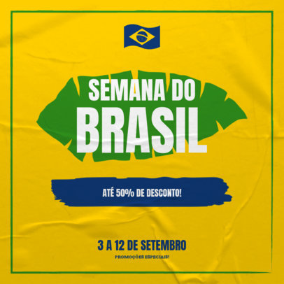 Instagram Post Maker with a Promotional Discount for Semana do Brasil