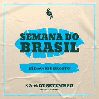 Semana do Brasil-Themed Instagram Post Generator with a Promotional Discount