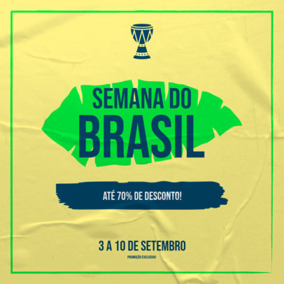 Instagram Post Creator to Promote a Semana do Brasil-Themed Offer
