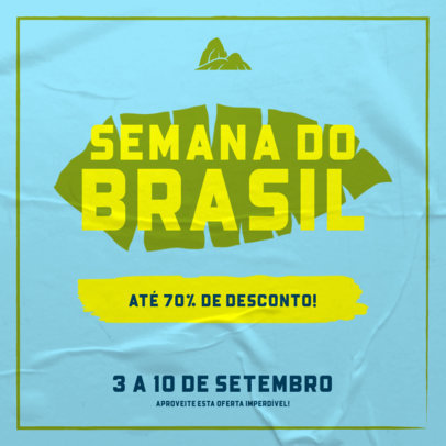 Instagram Post Template with a Huge Discount for Semana do Brasil
