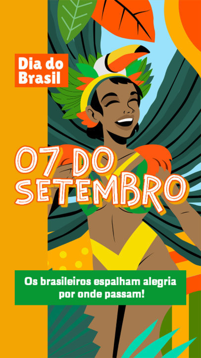 Holiday Instagram Story Creator Featuring a Brazilian Independence Day Theme