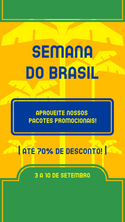 Instagram Story Template with Illustrated Palm Trees for Semana do Brasil