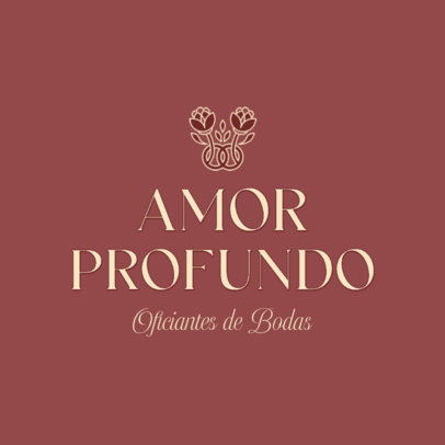 Logo Maker for a Wedding Minister with Flower Graphics