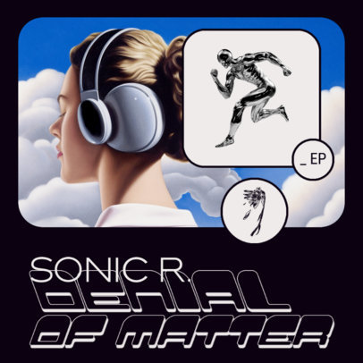 Y2K Album Cover Maker With a Metallic-Themed Style for a Contemporary Musician 5939d