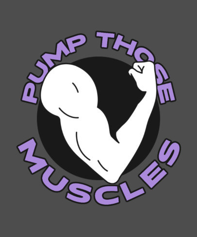 T-Shirt Design Template for a Gym with an Illustrated Flexing Arm 