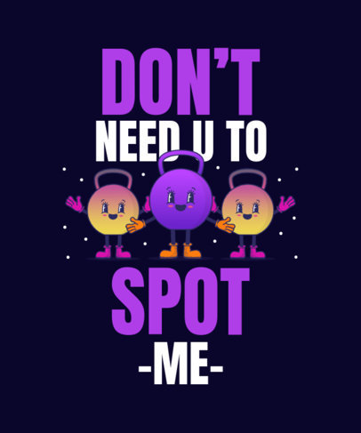 T-Shirt Design Maker with Illustrated Cartoons and Quotes for Gym Partners