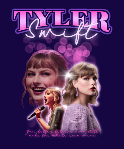 Taylor Swift-Inspired T-Shirt Design Maker Featuring a Quote and an AI-Themed Illustration
