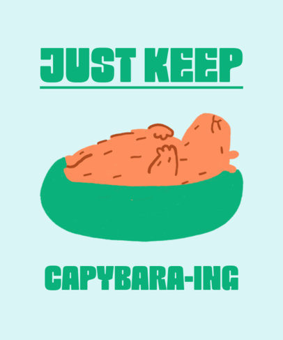 T-Shirt Design Maker Featuring a Sleeping Capybara Illustration