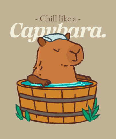 T-Shirt Design Creator with a Cute Capybara Taking a Bath 5172h-5743