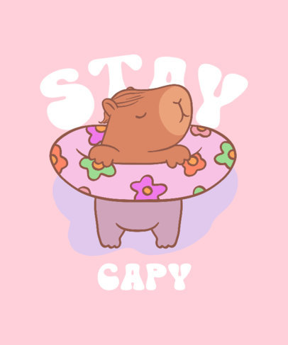 T-Shirt Design Generator Featuring a Capybara with a Floater 3520h-5744