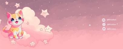 Twitch Profile Banner Maker Featuring an Illustrated Sweet Cat