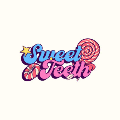 Colorful Logo Maker for a Candy Store Featuring Lollipop Graphics