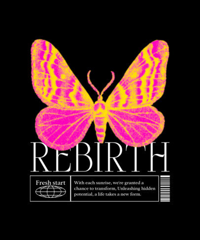 T-Shirt Design Maker Featuring Colorful Butterfly Graphics