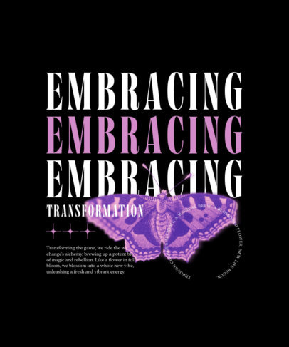 T-Shirt Design Maker Featuring Repetitive Words with Butterfly Graphics