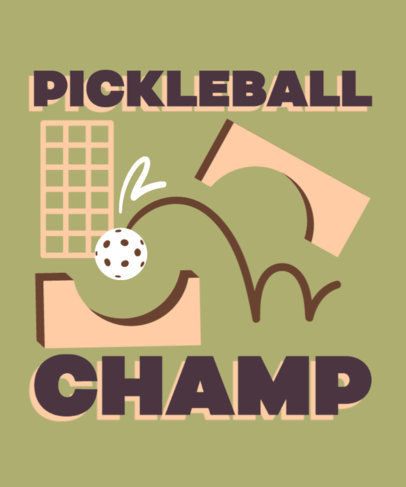T-Shirt Design Template with a Bouncing Pickleball Illustration 5737d