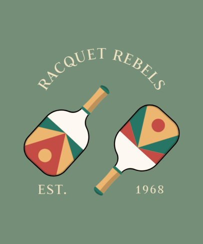 T-Shirt Design Template Featuring Pickleball Paddles 5738a
