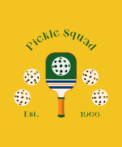 T-Shirt Design Template with Illustrated Pickleballs 5738e