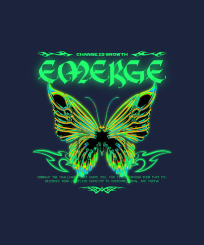 T-Shirt Design Generator with a Neon Butterfly Graphic with a Quote