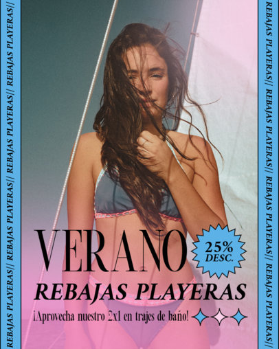 Instagram Post Maker Promoting a Discount on Swimsuits